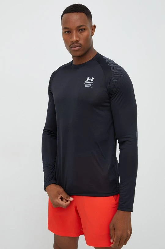 Ανδρικά Μακρυμάνικα Προπόνηση μακρυμάνικο Under Armour Armourprint μαύρο - Image 2