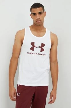 Ανδρικά Αμάνικα Under Armour Μπλουζάκι λευκό