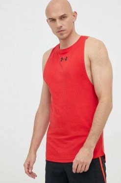 Ανδρικά Αμάνικα Μπλουζάκι Under Armour , χρώμα: κόκκινο