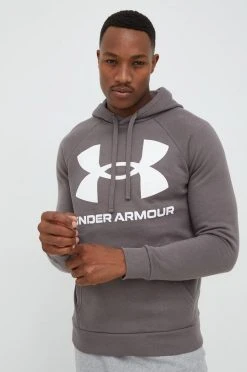Ανδρικά Χωρίς φερμουάρ Μπλούζα Under Armour καφέ, με κουκούλα