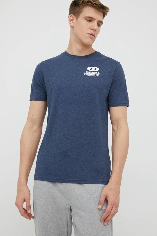 Ανδρικά Μπλουζάκια Μπλουζάκι προπόνησης Under Armour Barcode ναυτικό μπλε - Image 3