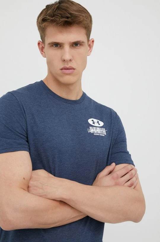 Ανδρικά Μπλουζάκια Μπλουζάκι προπόνησης Under Armour Barcode ναυτικό μπλε - Image 4