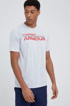 Ανδρικά Μπλουζάκια Μπλουζάκι προπόνησης Under Armour Tech 2.0 Wordmark γκρι