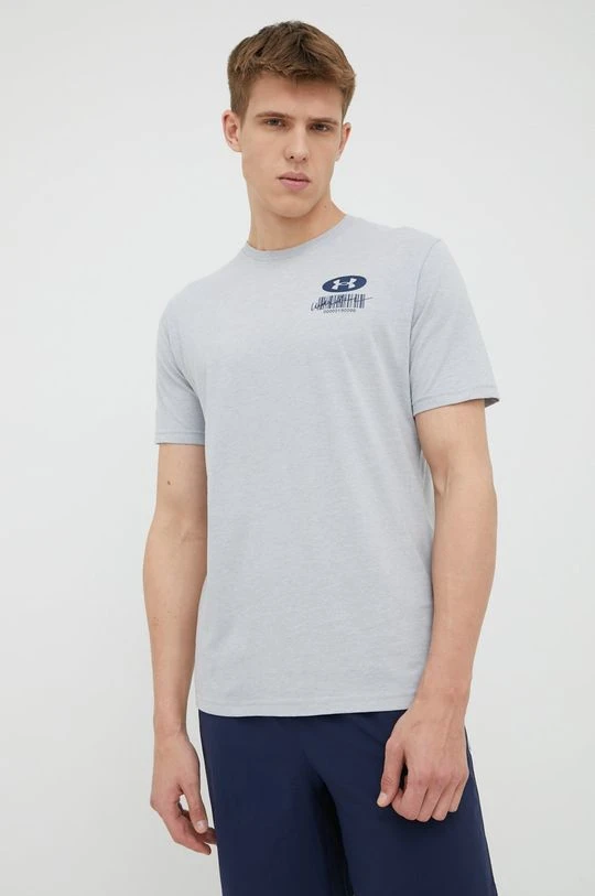 Ανδρικά Μπλουζάκια Μπλουζάκι προπόνησης Under Armour Barcode γκρι - Image 3