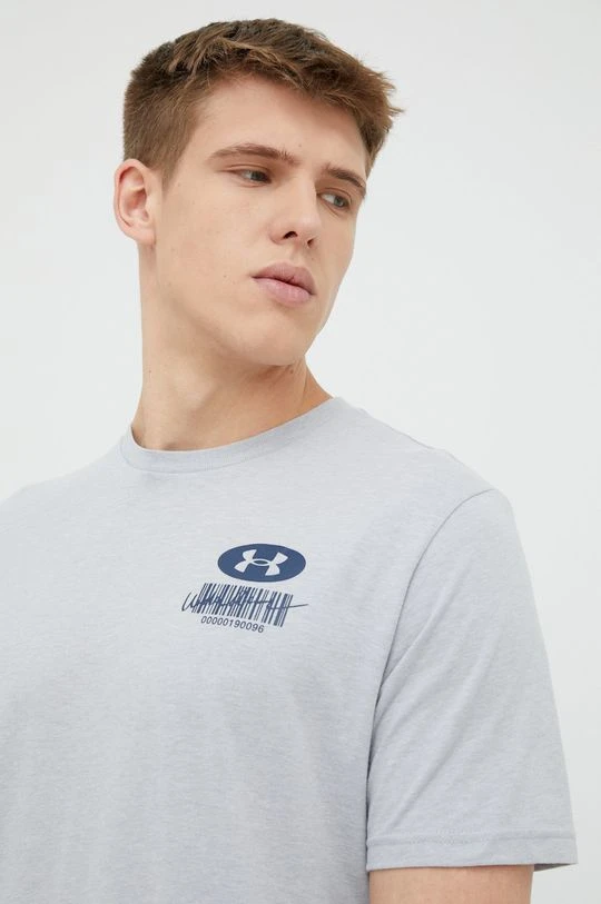 Ανδρικά Μπλουζάκια Μπλουζάκι προπόνησης Under Armour Barcode γκρι - Image 4