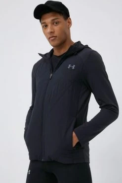 Ανδρικά Με φερμουάρ Φούτερ προπόνησης Under Armour Sprint Hybrid μαύρο,