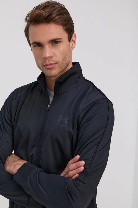 Ανδρικά Με φερμουάρ Φούτερ προπόνησης Under Armour Pique μαύρο - Image 3