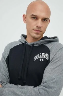 Ανδρικά Χωρίς φερμουάρ Μπλούζα Under Armour μαύρο, με κουκούλα