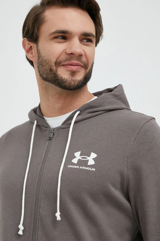 Ανδρικά Με φερμουάρ Μπλούζα Under Armour καφέ, με κουκούλα